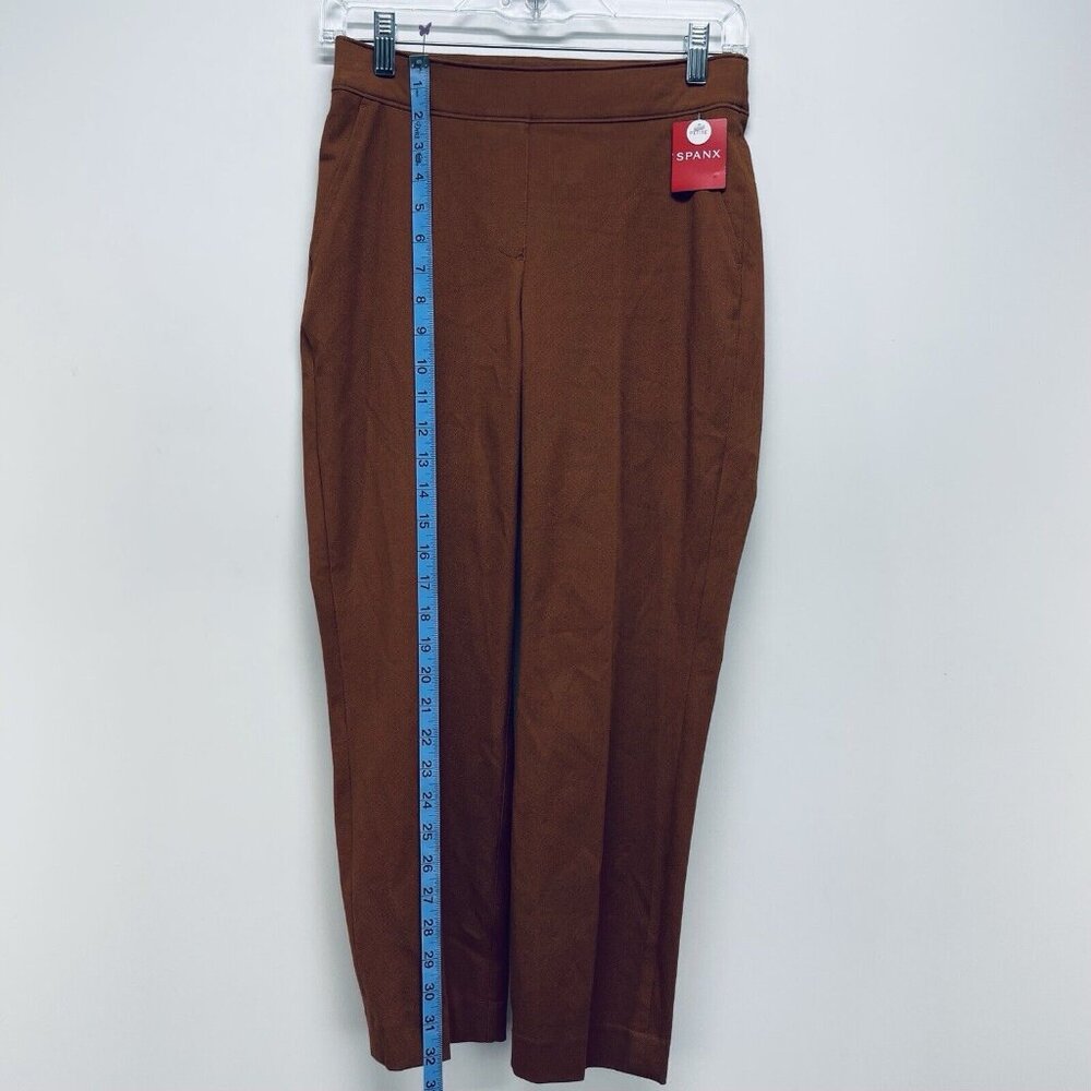 SPANX Pants Sz S Womens On The Go Ankle Slim Straight Brown Glow Pull On New - Picture 4 of 10